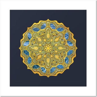 Golden Ethnic Oriental Mandala Jewel Posters and Art